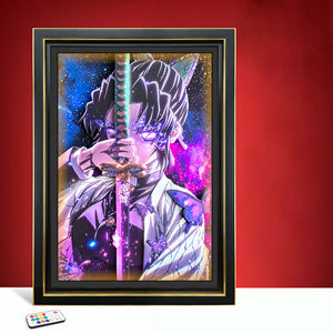 Papier de réglage de table d'éclairage décoratif de cadre photo stéréo 3D pour les amoureux de l'anime pour le tueur de démons <span class=keywords><strong>Kimetsu</strong></span> <span class=keywords><strong>No</strong></span> <span class=keywords><strong>Yaiba</strong></span> Butterfly - Product Image 3