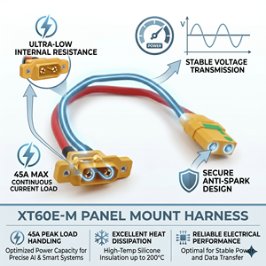 Aangepaste XT30 XT60 XT90 siliconen kabelboom elektronische voedingskabelassemblage vergulde aansluiting voor batterij AI database - Product Image 2