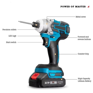 Avvitatore <span class=keywords><strong>a</strong></span> Impulsi Industriale Senza Fili 21V, Alta Coppia, Luce LED, Ergonomico, Ricaricabile, Utensile Elettrico per Riparazioni Pesanti - Product Image 5