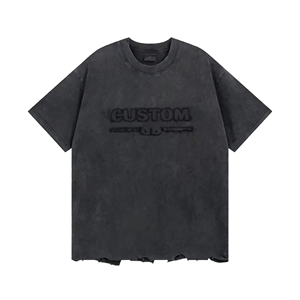 เสื้อยืดคอตตอน 100% ทรงบ็อกซี่ พิมพ์โลโก้ตามสั่ง พรีเมียม เนื้อผ้าหนา สำหรับผู้ชาย ขายส่ง สตรีทแวร์ วินเทจ ล้างสีแบบแอซิด ทรงไหล่ตก ขายส่งจำนวนมาก - Product Image 1