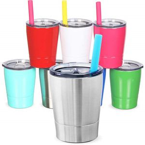 8oz 12oz niños inoxidable leche bebiendo cerveza vino tazas para niños con deslizamiento labio y pajitas tazas de Estudiante - Product Image 1