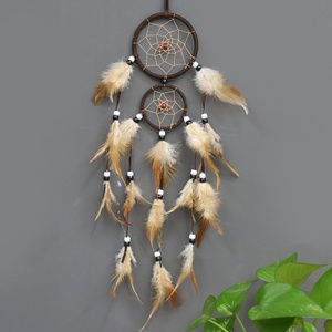 Double cercles faits à la main, nouveau, décor de maison, arc-en-ciel, capteur de rêves indiens, 9cm + 6cm, vente en gros, cadeau d'anniversaire, - Product Image 2