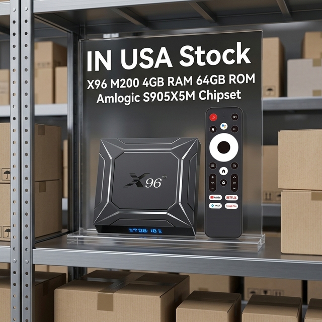 In USA Local Stock | 4GB 64GB Top Quality IPTV Set-top Box Android 14.0 X96 M200 Amlogic S905X5M 4K FHD Strong 1000M Ethernet