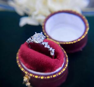 Elegant six claw circular single diamond ring, stackable wedding engagement ring, minimalist bridal jewelry gift - Product Image 5
