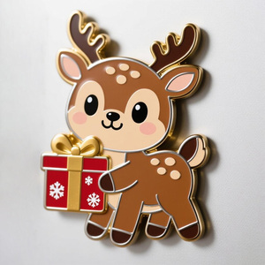Aimants de réfrigérateur en métal personnalisés en gros, design Art Déco Père Noël, écologiques et étanches - Product Image 4