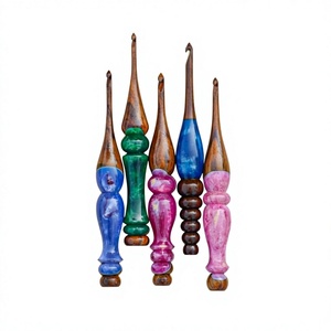 Wooden & Resin Fashion <b>Crochet</b> <b>Hook</b> Needles <b>Set</b> 20cm 3mm Colorful Convenient for Hand Knitting and <b>Crochet</b> DIY Crafts - Product Image 2