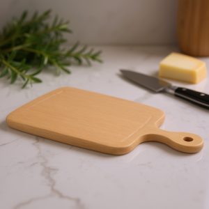 Planche à fromage en bois 14x9 pouces avec poignée pour servir et couper - Outil de cuisine en bois naturel durable pour la présentation du fromage - Product Image 2