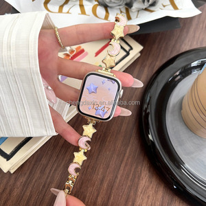 Correa de Metal para <span class=keywords><strong>Apple</strong></span> <span class=keywords><strong>Watch</strong></span> con Diseño de Estrellas y Luna, Estilo Femenino - Product Image 2