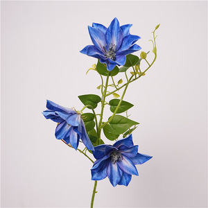 Piccoli fiori di loto artificiali Clematis soggiorno decorazioni floreali luce fiori di seta di lusso - Product Image 5