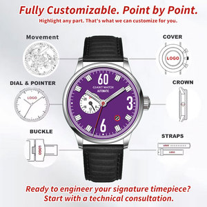 <span class=keywords><strong>Montre</strong></span> de plongée automatique mécanique pour homme OEM personnalisée, 40 mm, acier inoxydable, verre saphir, cadran analogique, étanche 5 ATM, bracelet en cuir - Product Image 1