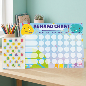 Tableau de récompenses mural moderne A5 pour garçons - Vue hebdomadaire rentrée scolaire - Product Image 3