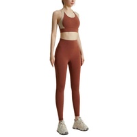 Ensemble de leggings et soutien-gorge de sport deux pièces respirant de haute qualité avec logo personnalisé OEM pour femmes, idéal pour le yoga et la gym, couleur unie