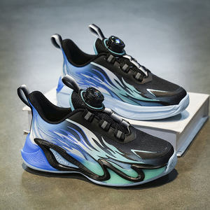 Chaussures de <span class=keywords><strong>basket</strong></span>-ball pour enfants, baskets à lacets montantes pour garçons, baskets pour petits et grands enfants, tissu extensible, maille, semelle intermédiaire en caoutchouc/PVC/TPR - Product Image 2