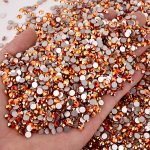 Strass en verre cristal OLeeya série métallique SS6-SS30, non thermocollants, à dos plat, pour vêtements DIY et accessoires 3D pour ongles - Product Image 3
