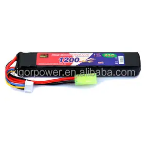 XW fabrika şarj edilebilir Airsoft LiPo 20C 11.1V 1200mAh 3S pil paketi sopa