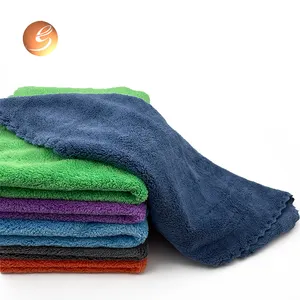 Toalha de microfibra, venda quente 500gsm dupla face coral de lã, toalha de microfibra, lavagem de carro, cozinha, toalha de limpeza