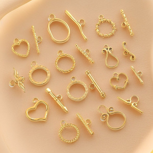 ACEWORKS Toggle Clasp 18K Gold Plated Stainless Steel <b>Spacers</b> | Heart Swirl Bar Lock Designs DIY Bracelet & Necklace Making - Product Image 2