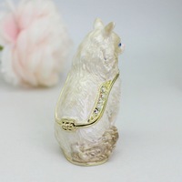Boîte à bibelots en métal peinte à la main, figurine d'animal émaillée à charnière, objets de collection, cadeau pour la maison