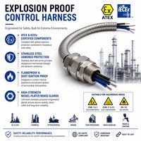 Kabel Harness Kontrol Industri Anti Ledakan ATEX dengan Konduktor Tembaga Berlapis Perak dan Baja Tahan Karat Kelas Vakum