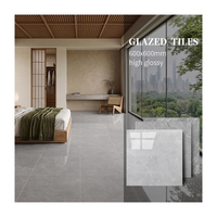 Carreaux de sol en porcelaine émaillée effet marbre gris veiné, antidérapants, 600x600mm, pour salle à manger et entrée