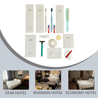Kit d'articles de toilette jetables pour hôtel, personnalisable avec logo, peignes et chaussons neutres pour impression de marque privée