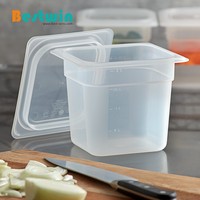 Conteneur alimentaire en polypropylène PP transparent de taille 1/6 pour la restauration, service de traiteur, conteneur de stockage alimentaire GN, intérieur lisse
