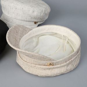 Women British Retro Flat Top Beret <b>Hat</b> Spring Summer Breathable Fashion Sunshade Captain <b>Hat</b> - Product Image 4