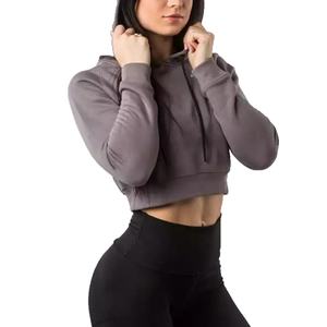 Ventes en gros de sweats à capuche courts pour femmes, logo personnalisé brodé, nouvelle collection, haute qualité, sweats à capuche courts pour femmes - Product Image 1