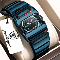 Montre pour homme Poedagar 846 Y2K Vintage originale personnalisée multifonctionnelle avec calendrier numérique lumineux haut de gamme