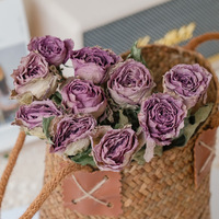Vente d'usine Fleur de rose largement utilisée Rose éternelle pour arrangement de fleurs Fleur séchée Bouquet de roses séchées