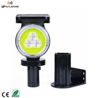 Voyant d'avertissement de trafic solaire super lumineux 10LED étanche avec GPS plusieurs modes de clignotement et options d'installation
