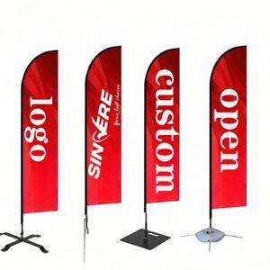 Bandera de Plumas de Poliéster Personalizada de 1.6*6.5 pies, Resistente al Agua, para Exteriores, Ideal para Publicidad en Playa y Actividades, Venta al Por Mayor - Product Image 4