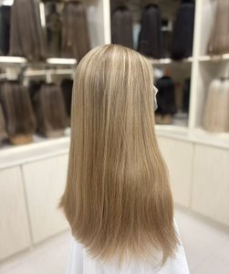 Topper de cheveux humains vierges 100% naturels, lisses, densité 150%, avec fermeture à double nœud, base en soie, qualité supérieure, vente en gros, directement de l'usine - Product Image 3