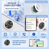 Localisateur intelligent MFI FindMy pour iOS avec lumière, Air Tag, mini traceur GPS portable, anti-perte, étiquette intelligente pour animaux de compagnie, chat, chien, traceur d'animaux