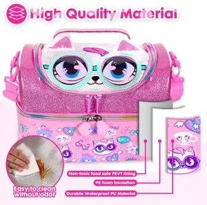 Cute Kids Lunch Bag For Boys Girls Insulated Lunch Bag Student School Lunch Cooler Bags
