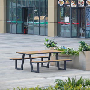 Outdoor Dining <strong>Table</strong> Sets 4-6 Persons WPC Picnic <strong>Table</strong> and Bench Seat for Restaurant <strong>Canteen</strong> &amp; Food Courts Use - Product Image 3