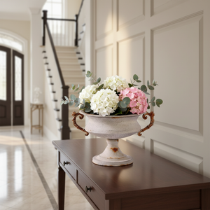 Vaso Industrial de Ferro Fundido com Alças em Espiral e Acabamento Rústico Antigo, Grande Vaso para Decoração de Casamento, Café e Hotel - Product Image 4