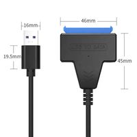 Câble de disque dur pour ordinateur portable à double adaptateur USB3.0 vers SATA Boîtier de disque dur externe 3.0 avec compatibilité USB2.0