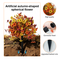 Ornement élégant en soie fait main, multicouche, en forme de fleur sauvage, avec base robuste à piquet pour bordure de jardin, patio, allée, Saint-Valentin