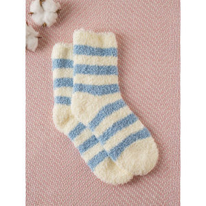 GGRN Chaussettes de sommeil rayées pour femmes One Blue Nylon Soft Breathable Transparent Winter Spring Jacquard Embroidery Printed Knitted - Product Image 1