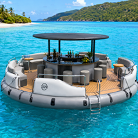 Plateforme flottante gonflable portable pour événements lacustres, quai aquatique durable pour la famille et les amis