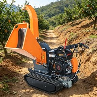 Broyeur de bois à essence à grande trémie d'alimentation, broyeur à marteaux pour sciure, remorquable, facile à utiliser pour vergers, parcs et branches d'arbres
