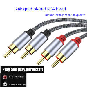 하이 피델리티 1M 3.3ft 금도금 2 RCA ~ 2 RCA 오디오 AUX 케이블 스피커 HDTV 앰프 DVD <span class=keywords><strong>CD</strong></span> 플레이어 - Product Image 5