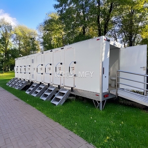 Diseño moderno Baño al aire libre Ducha Puerta corredera Baño móvil Baño Inodoro portátil Remolque ambiental - Product Image 4