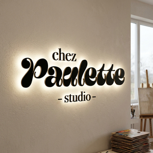 Personalized Hair Salon Reception <b>Wall</b> logo Electroplated Gold Brushed Led Letter 3d Backlit Sign Custom Led Sign for Business - Product Image 2