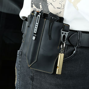 Sac banane pour hommes Crazy Horse en cuir véritable Outils Holster <span class=keywords><strong>Ceinture</strong></span> Sac Multitool <span class=keywords><strong>Gaine</strong></span> Outil Taille Sac Hommes avec porte-clés - Product Image 6