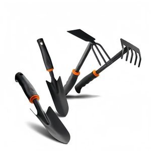 Buona qualità plastica nera maniglia attrezzi da giardino 4 pezzi Set per la cura del giardino di fiori - Product Image 4
