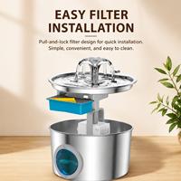 Meilleure fontaine à eau automatique moderne et durable pour animaux de compagnie, écologique, 3,2 L, en acier inoxydable, distributeur d'eau silencieux pour chat avec USB