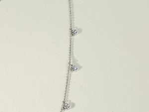 สร้อยคอเพชรเลี้ยงในห้องปฏิบัติการ ดีไซน์เรียบหรู สีทองคำขาว รูปทรงหยดน้ำ ซ้อนกันเป็นชั้นๆ ของขวัญวันครบรอบ - Product Image 2