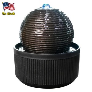 Vendita calda moderna resina nera modello di Halloween fontana da tavolo con luce a LED sfera tranquilla cascata arredamento Desktop - Product Image 1